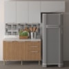 Cozinha Modulada 4 Pecas 200 cm MDP Freijo Branco Marmore Branco Tecno Mobili