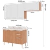 Cozinha Modulada 4 Pecas 200 cm MDP Freijo Branco Marmore Branco Tecno Mobili