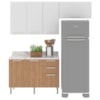 Cozinha Modulada 4 Pecas 200 cm MDP Freijo Branco Marmore Branco Tecno Mobili