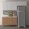 Cozinha Modulada 4 Pecas 200 cm MDP Freijo Branco Marmore Branco Tecno Mobili