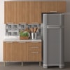 Cozinha Modulada 4 Pecas 200 cm MDP Freijo Marmore Branco Tecno Mobili