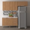 Cozinha Modulada 4 Pecas 200 cm MDP Freijo Marmore Branco Tecno Mobili