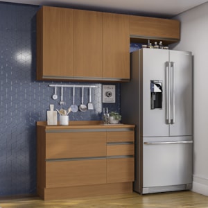 Cozinha Modulada 4 Pecas 200 cm MDP Maxxi Canela Kappesberg