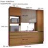 Cozinha Modulada 4 Pecas 240 cm MDP Maxxi Canela Kappesberg