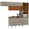 Cozinha Modulada 4 Pecas 270 cm MDF DP2703 Nogueira Nude Prime Demartez
