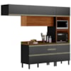 Cozinha Modulada 4 Pecas 270 cm MDF DP2704 Nogueira Carbono Prime Demartez