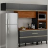 Cozinha Modulada 4 Pecas 270 cm MDF DP2704 Nogueira Carbono Prime Demartez