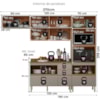 Cozinha Modulada 4 Pecas 270 cm MDF DP2704 Nogueira Nude Prime Demartez