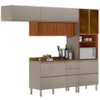 Cozinha Modulada 4 Pecas 270 cm Ripado DP2703 Nogueira Nude Prime Demartez