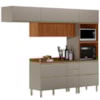 Cozinha Modulada 4 Pecas 270 cm Ripado DP2704 Nogueira Nude Prime Demartez