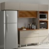 Cozinha Modulada 4 Pecas 270 cm Vidro DP2704 Nogueira Nude Prime Demartez