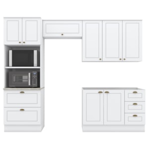 Cozinha Modulada 4 Pecas 272 cm CE373 Americana Branco Calcare Henn