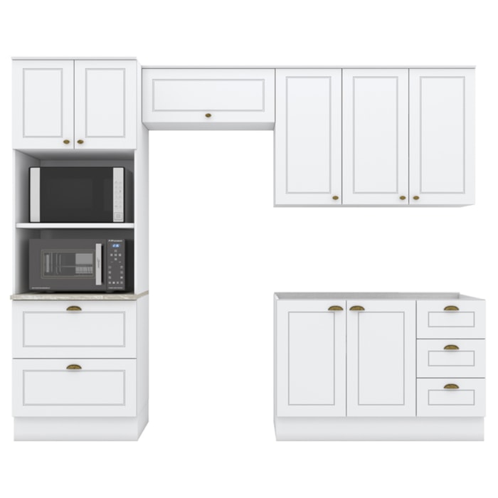 Cozinha Modulada 4 Pecas 272 cm CE373 Americana Branco Calcare Henn