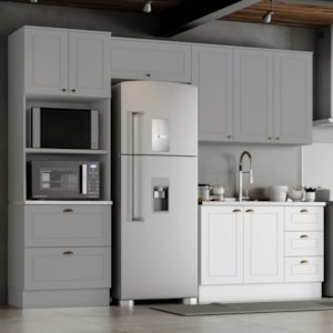 Cozinha Modulada 4 Pecas 272 cm CE373 Americana Cinza Calcare Henn