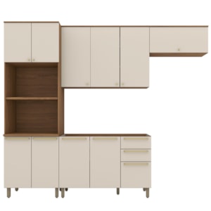 Cozinha Modulada 4 Pecas 272 cm Requinte Nature Areia Henn