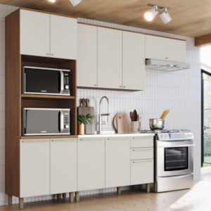 Cozinha Modulada 4 Pecas 272 cm Requinte Nature Areia Henn