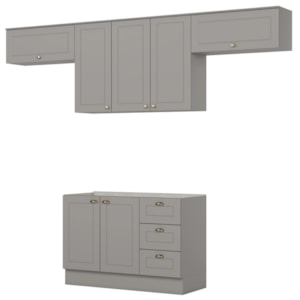 Cozinha Modulada 4 Pecas 280 cm CE757 Americana Cinza Henn
