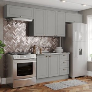Cozinha Modulada 4 Pecas 280 cm CE757 Americana Cinza Henn