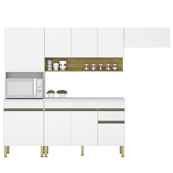 Cozinha Modulada 4 Pecas Balcao Com Tampo Line Supremo Cp Freijo KTP