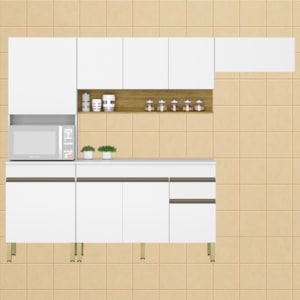 Cozinha Modulada 4 Pecas Balcao Com Tampo Line Supremo Cp Freijo KTP