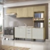 Cozinha Modulada 4 Pecas Balcao Pia 270 cm GLOR Castanho Off White MXM