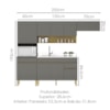 Cozinha Modulada 4 Pecas Balcao Pia Line Gris Cp Freijo KTP