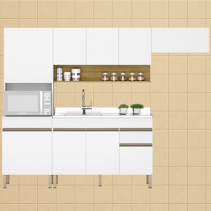 Cozinha Modulada 4 Pecas Balcao Pia Line Supremo Cp Freijo KTP