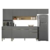 Cozinha Modulada 4 Pecas Com Balcao Tampo Line Gris Cp Freijo KTP
