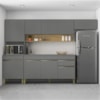 Cozinha Modulada 4 Pecas Com Balcao Tampo Line Gris Cp Freijo KTP