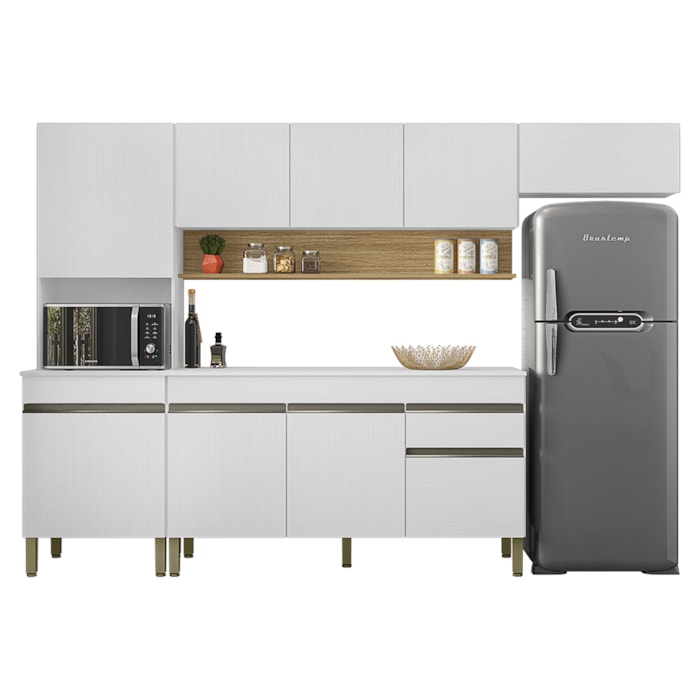 Cozinha Modulada 4 Pecas Com Balcao Tampo Line Supremo Cp Freijo KTP