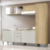 Cozinha Modulada 5 Pecas 249 cm MDP GLOR Castanho Off White MXM