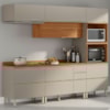Cozinha Modulada 5 Pecas 270 cm MDF DP2706 Nogueira Nude Prime Demartez