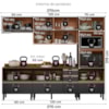 Cozinha Modulada 5 Pecas 270 cm Ripado DP2706 Nogueira Carbono Prime Demartez