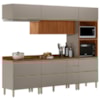 Cozinha Modulada 5 Pecas 270 cm Ripado DP2706 Nogueira Nude Prime Demartez