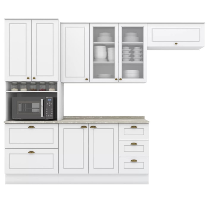 Cozinha Modulada 5 Pecas 272 cm CE171 Americana Branco Calcare Henn