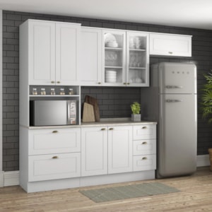 Cozinha Modulada 5 Pecas 272 cm CE171 Americana Branco Calcare Henn