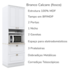 Cozinha Modulada 5 Pecas 272 cm CE171 Americana Branco Calcare Henn
