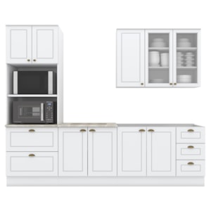 Cozinha Modulada 5 Pecas 272 cm CE377 Americana Branco Calcare Henn