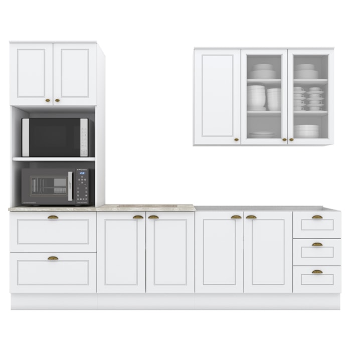 Cozinha Modulada 5 Pecas 272 cm CE377 Americana Branco Calcare Henn