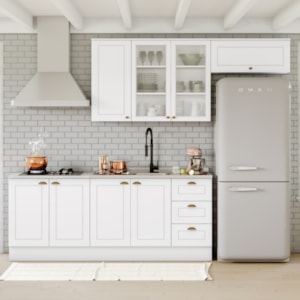 Cozinha Modulada 5 Pecas 280 cm CE379 Americana Branco Calcare Henn