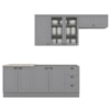 Cozinha Modulada 5 Pecas 280 cm CE379 Americana Cinza Calcare Henn