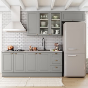 Cozinha Modulada 5 Pecas 280 cm CE379 Americana Cinza Calcare Henn