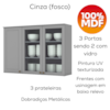 Cozinha Modulada 5 Pecas 280 cm CE379 Americana Cinza Calcare Henn