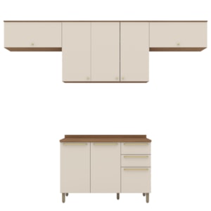 Cozinha Modulada 5 Pecas 280 cm Requinte Nature Areia Henn
