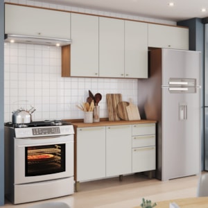 Cozinha Modulada 5 Pecas 280 cm Requinte Nature Areia Henn