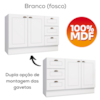 Cozinha Modulada 5 Pecas 280cm Americana Branco Nature Henn