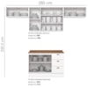 Cozinha Modulada 5 Pecas 280cm Americana Branco Nature Henn