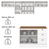 Cozinha Modulada 5 Pecas 280cm Americana Branco Nature Henn