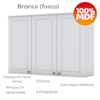 Cozinha Modulada 5 Pecas 280cm Americana Branco Nature Henn