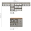 Cozinha Modulada 5 Pecas 280cm Americana Cinza Nature Henn